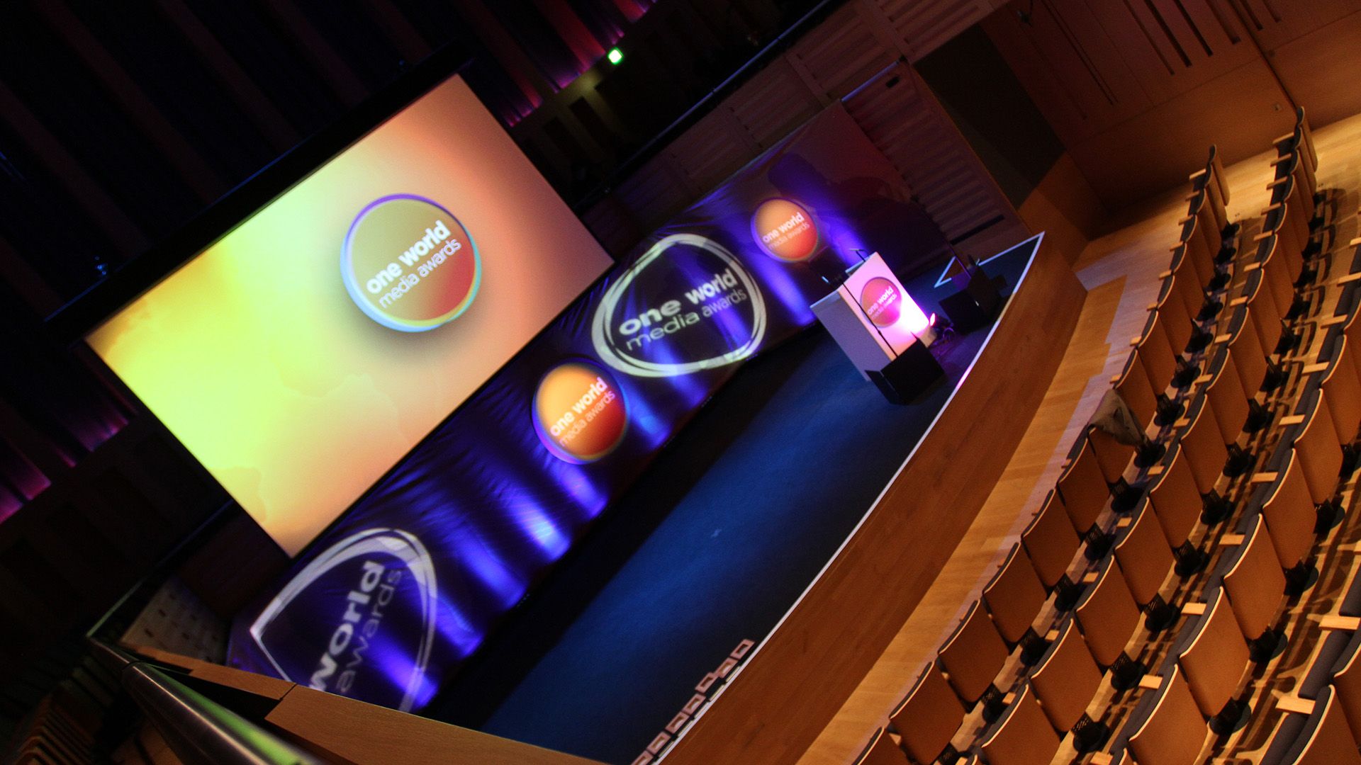 One World Media Awards Ceremony Production at BAFTA, London 2 One World Media 2012